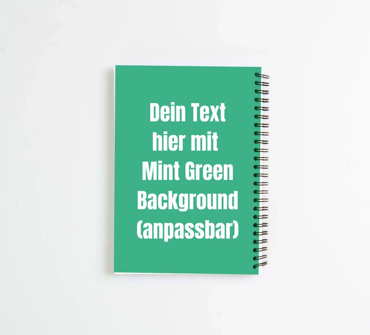 Mint background, customisable text spiral notebook by RB-Quotes
