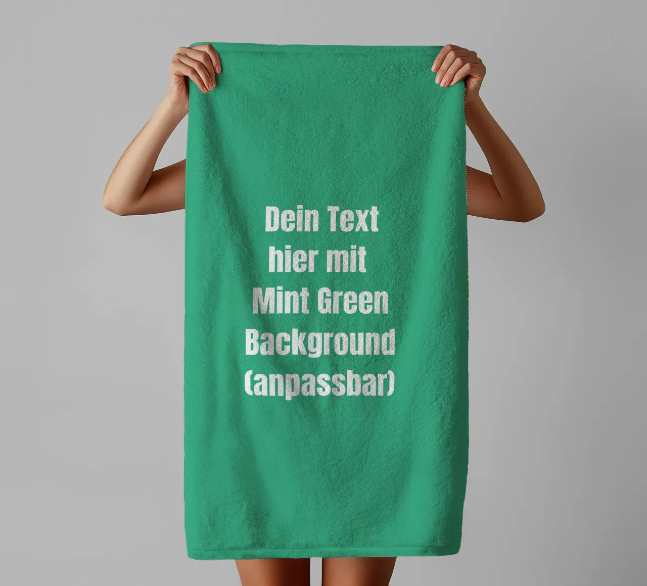Mint background, customisable text towel by RB-Quotes
