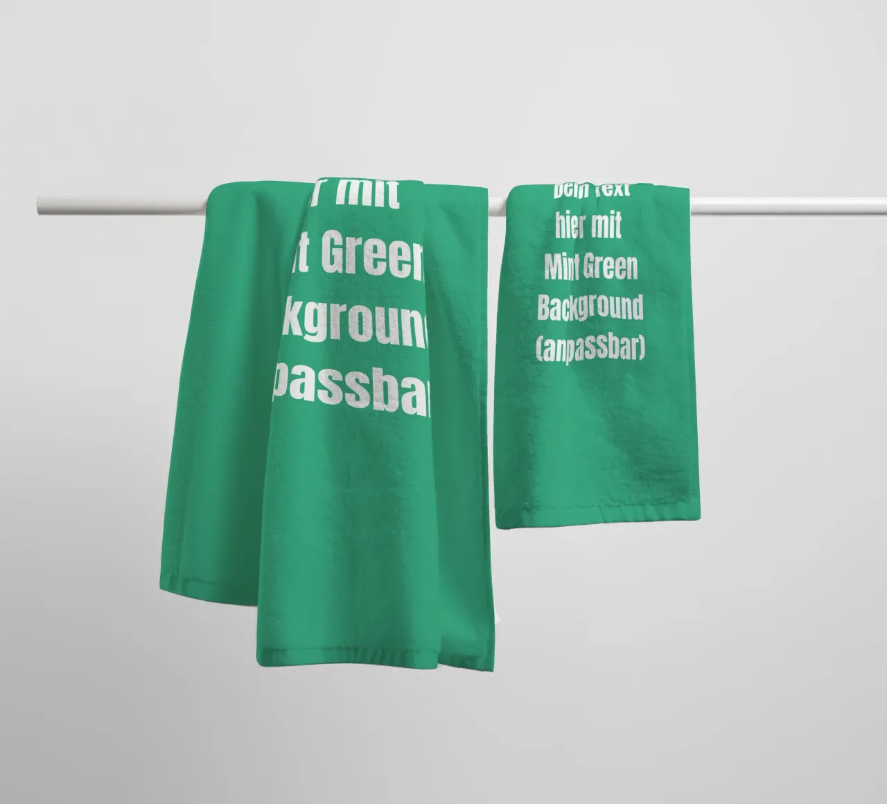 Mint background, customisable text towel by RB-Quotes