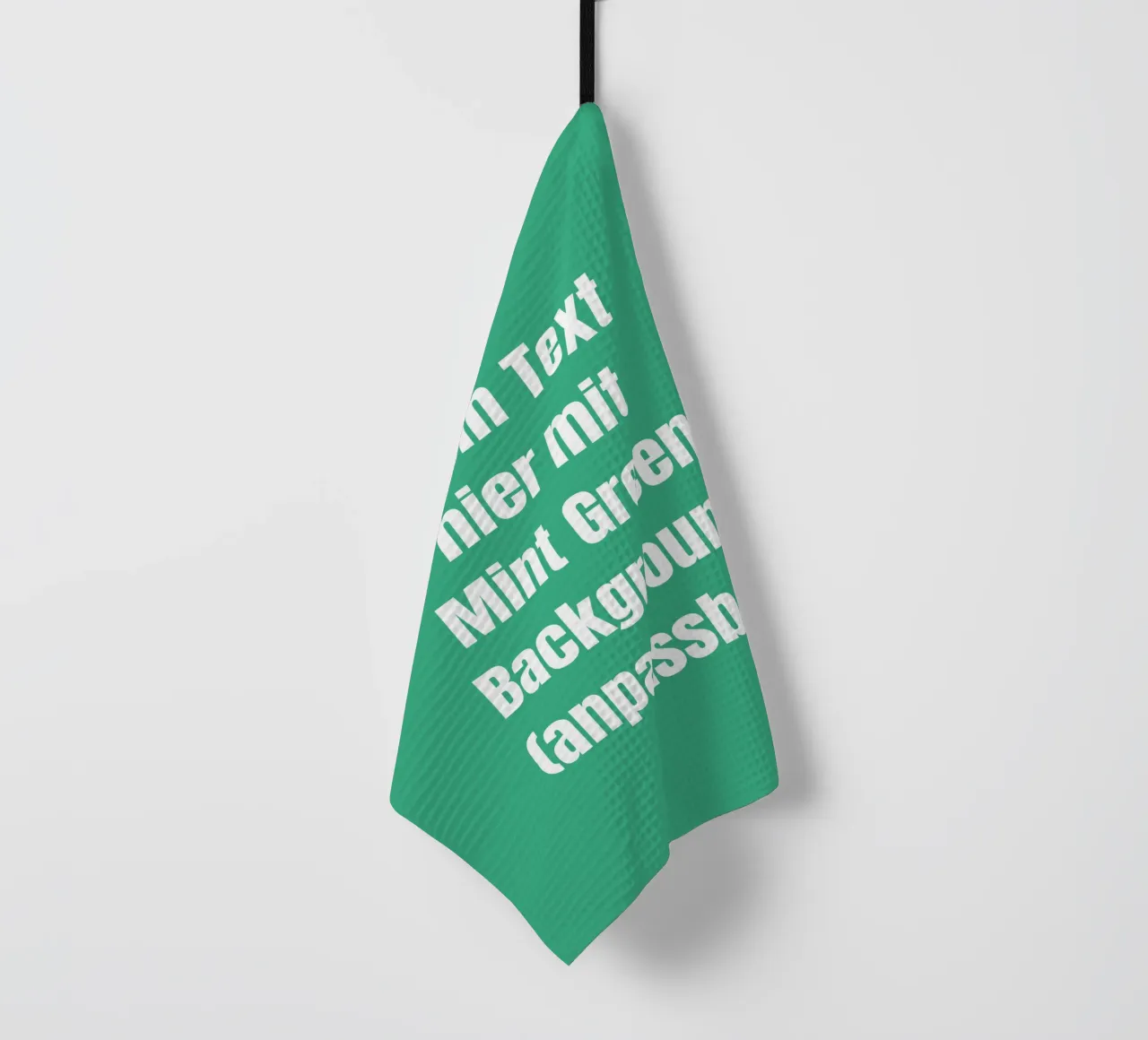 Mint background, customisable text tea towel by RB-Quotes