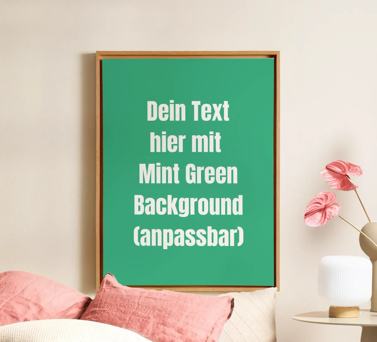 Mint Hintergrund, Text anpassbar Leinwand von RB-Quotes