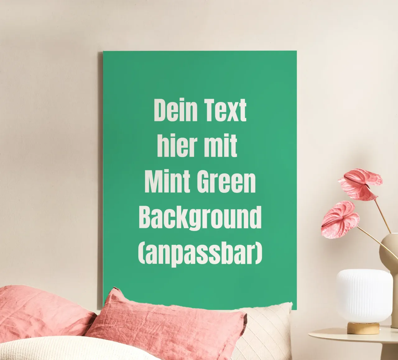 Mint Hintergrund, Text anpassbar Leinwand von RB-Quotes