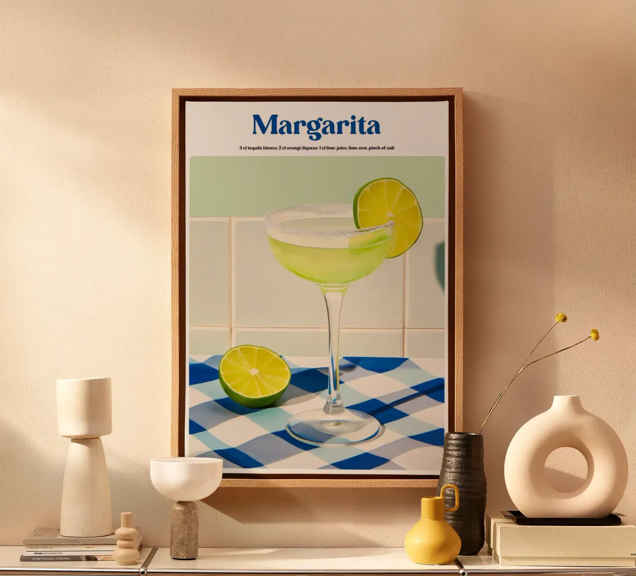Boho Poster Club 1 Margarita tela con Cornice a cassetta da Boho Print Collection