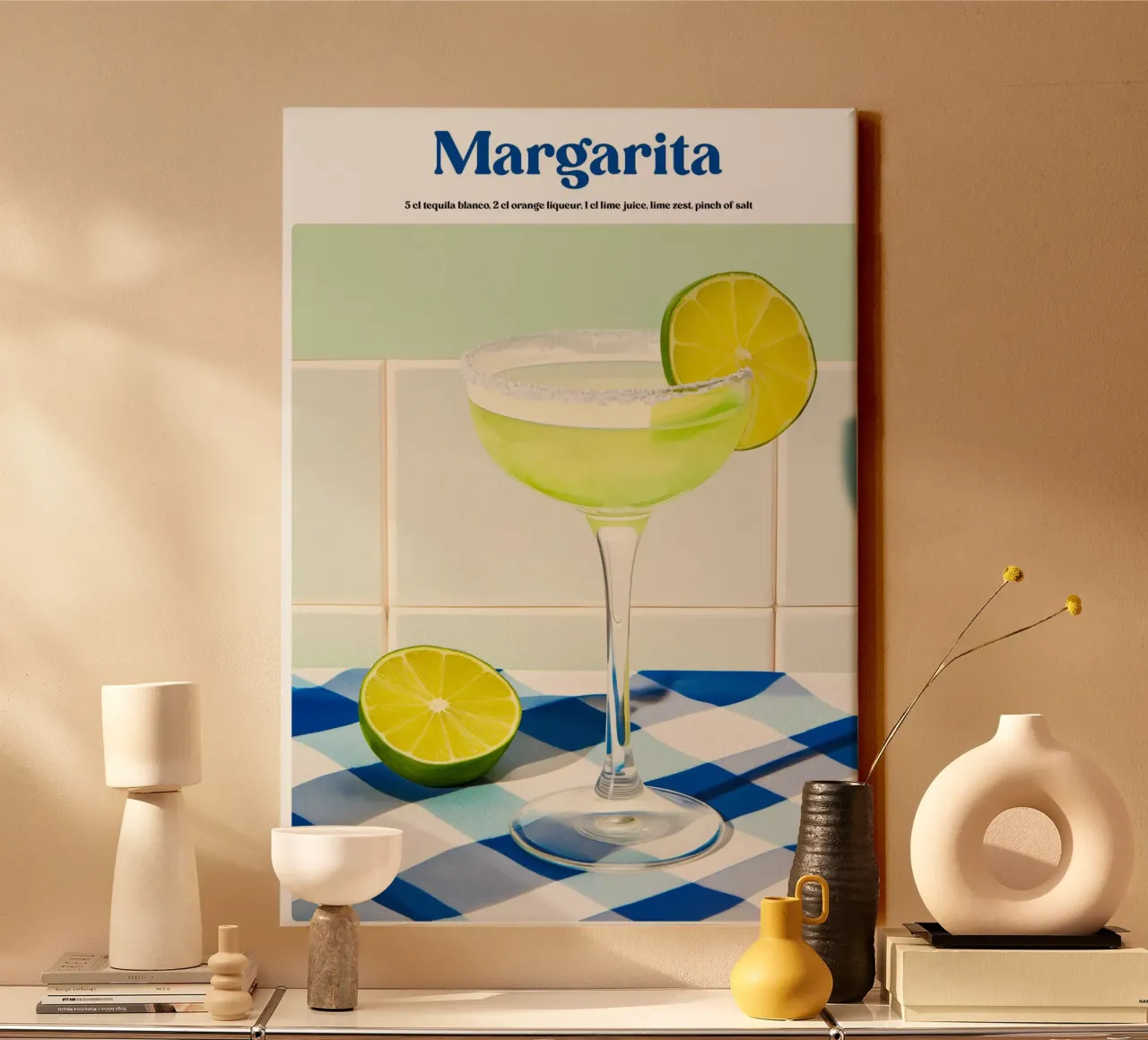 Boho Poster Club 1 Margarita tela con Cornice a cassetta da Boho Print Collection