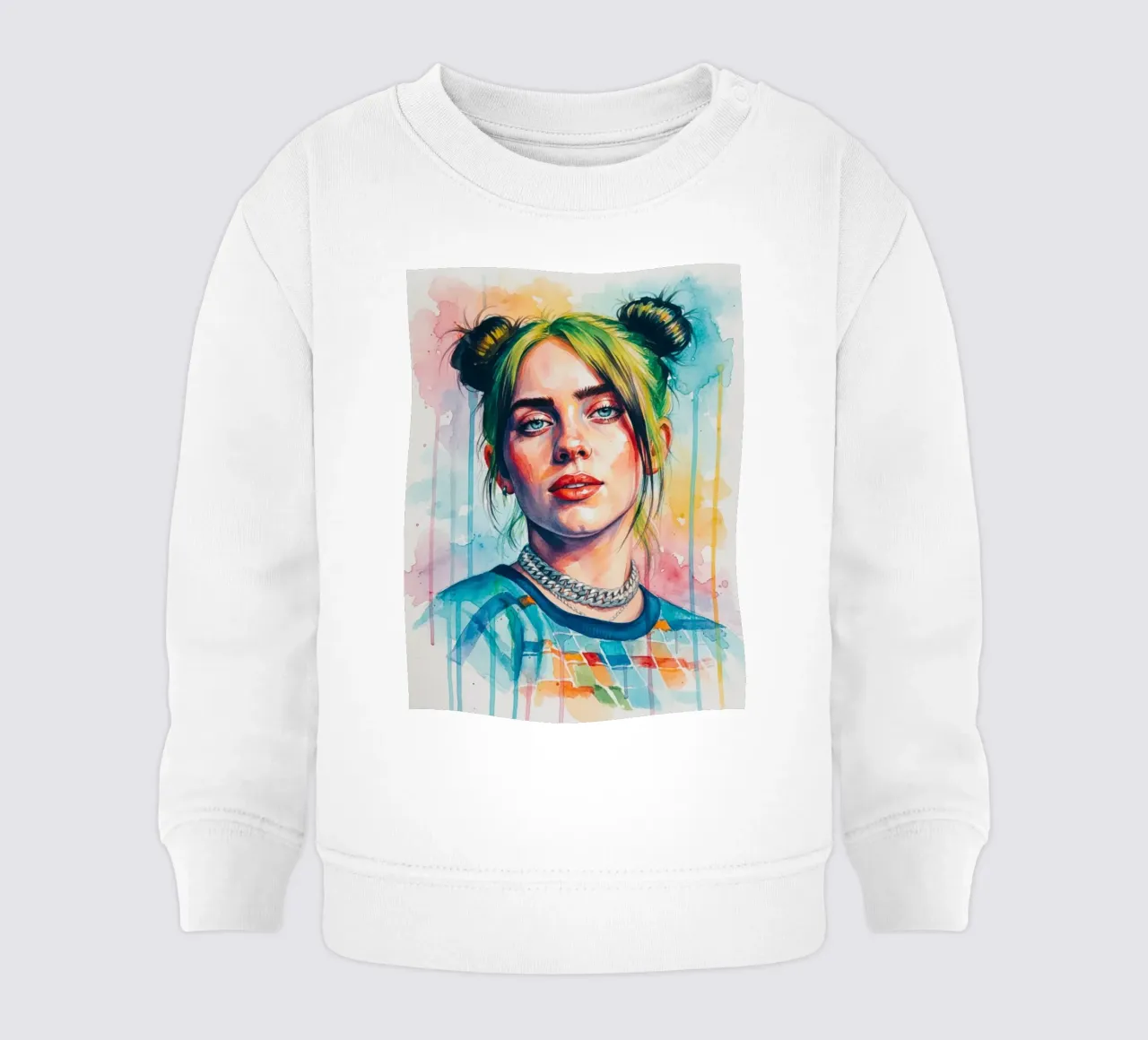 L'arte colorata di Billie Eilish felpa neonato da Kalis