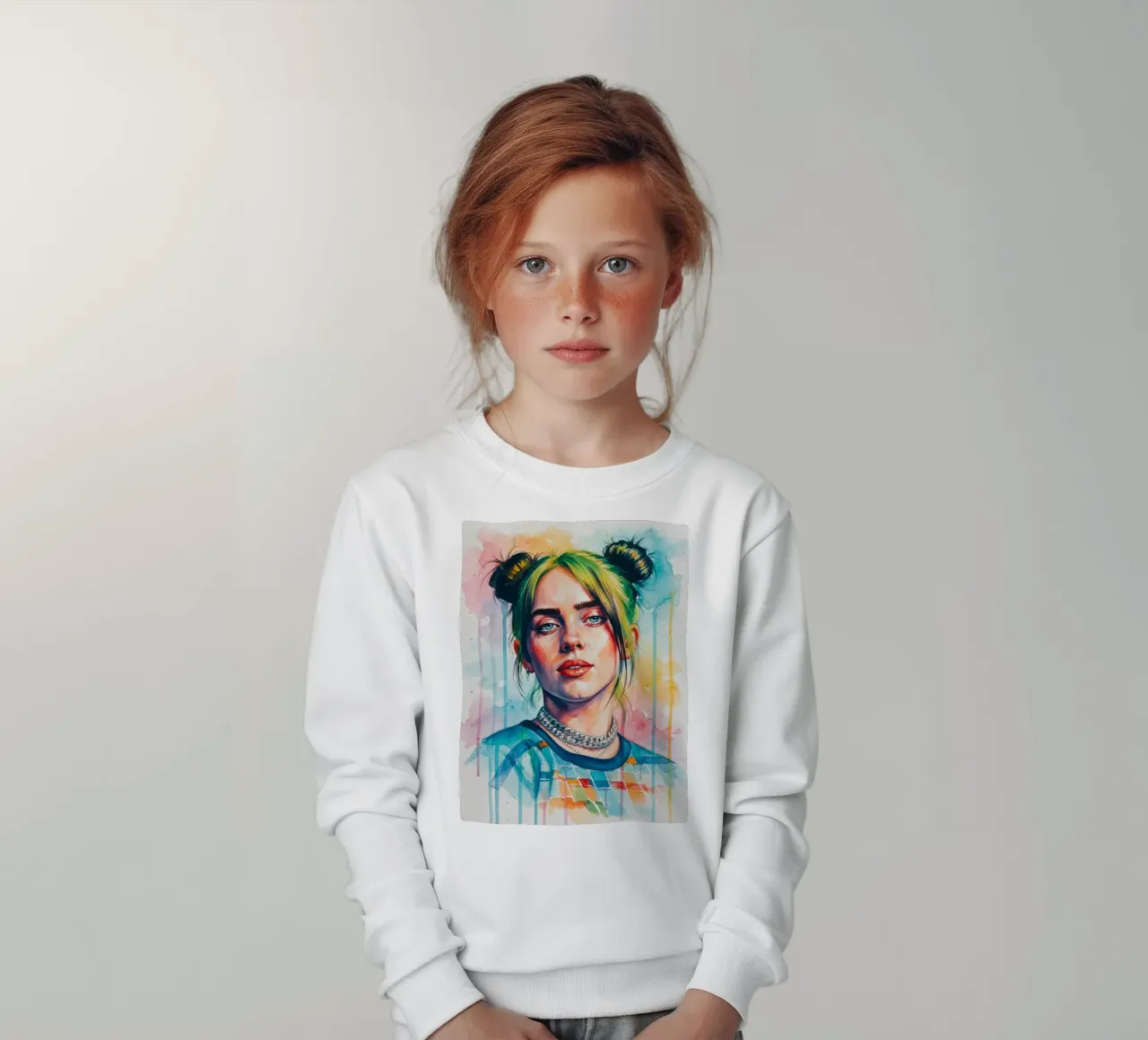 L'arte colorata di Billie Eilish felpa bambino da Kalis