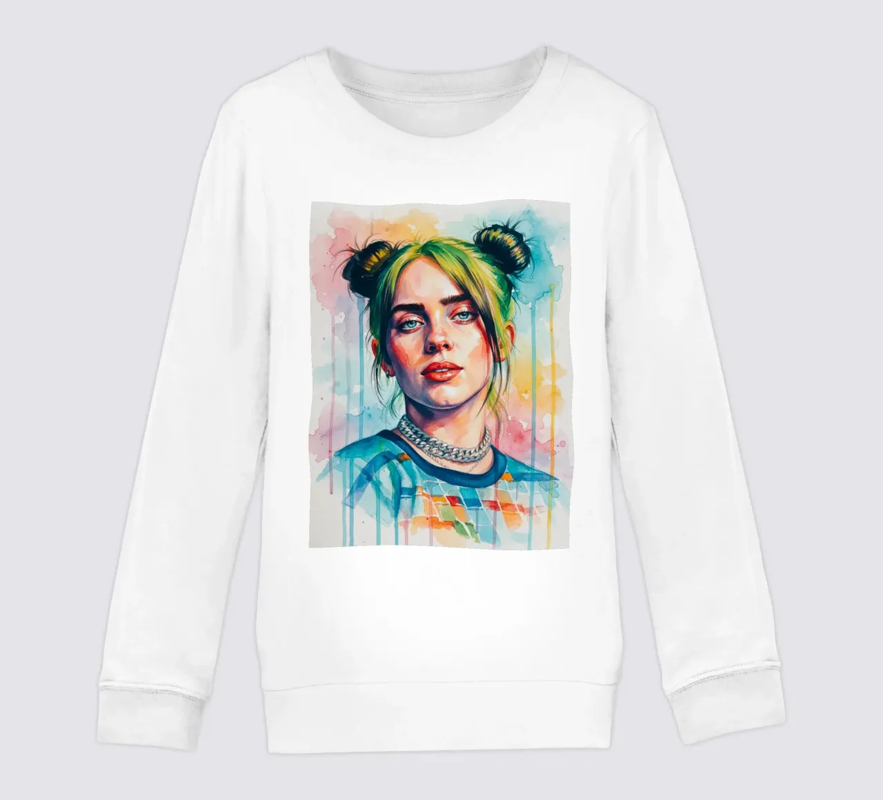 L'arte colorata di Billie Eilish felpa bambino da Kalis