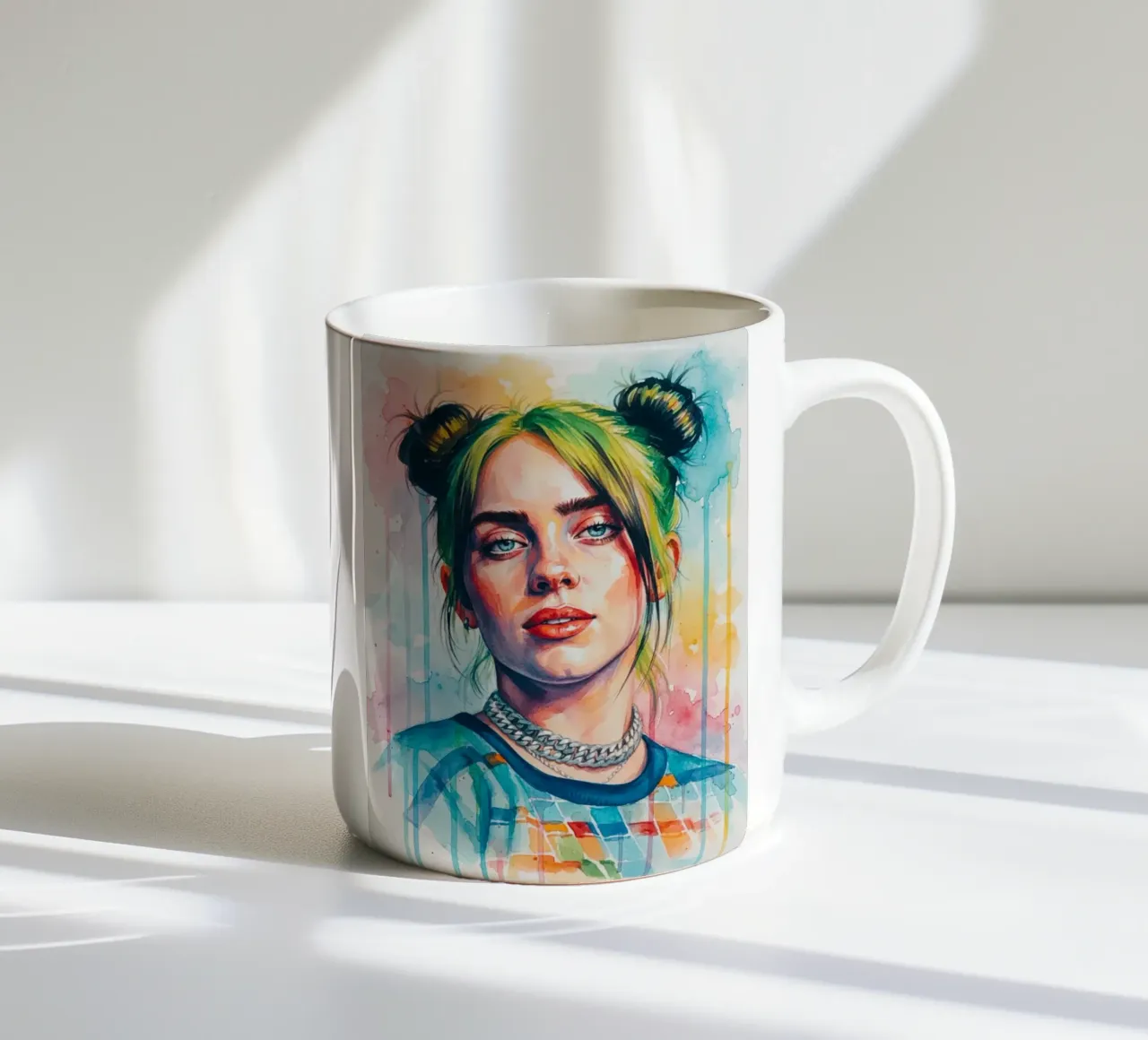 L'arte colorata di Billie Eilish tazza in ceramica da Kalis