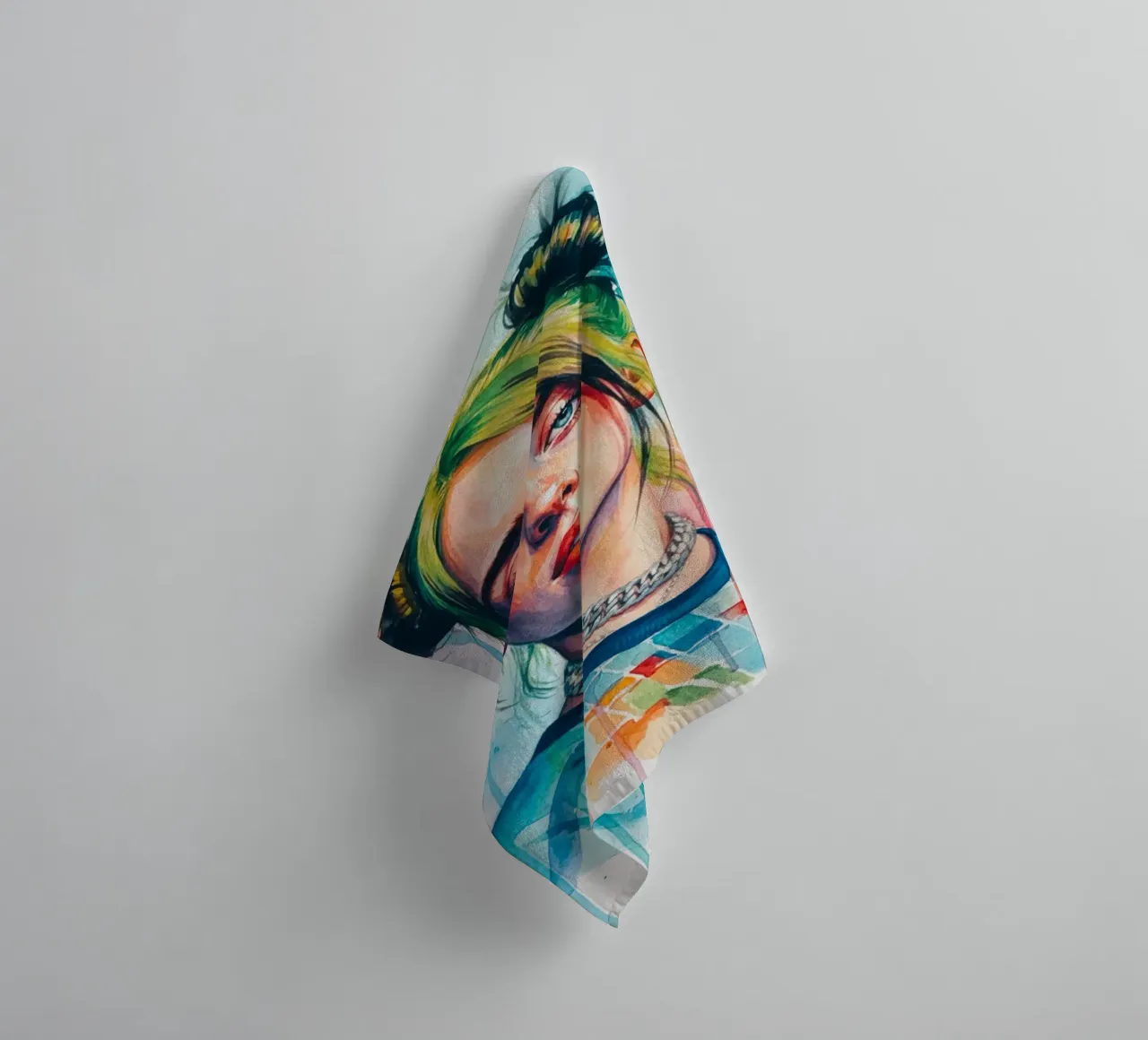 L'art coloré de Billie Eilish serviette de bain de Kalis