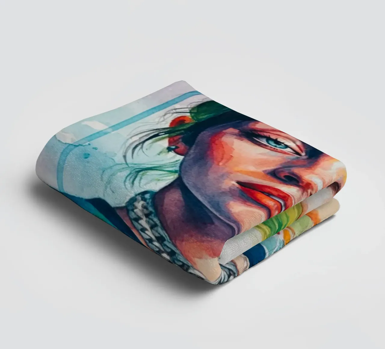 L'art coloré de Billie Eilish serviette de bain de Kalis