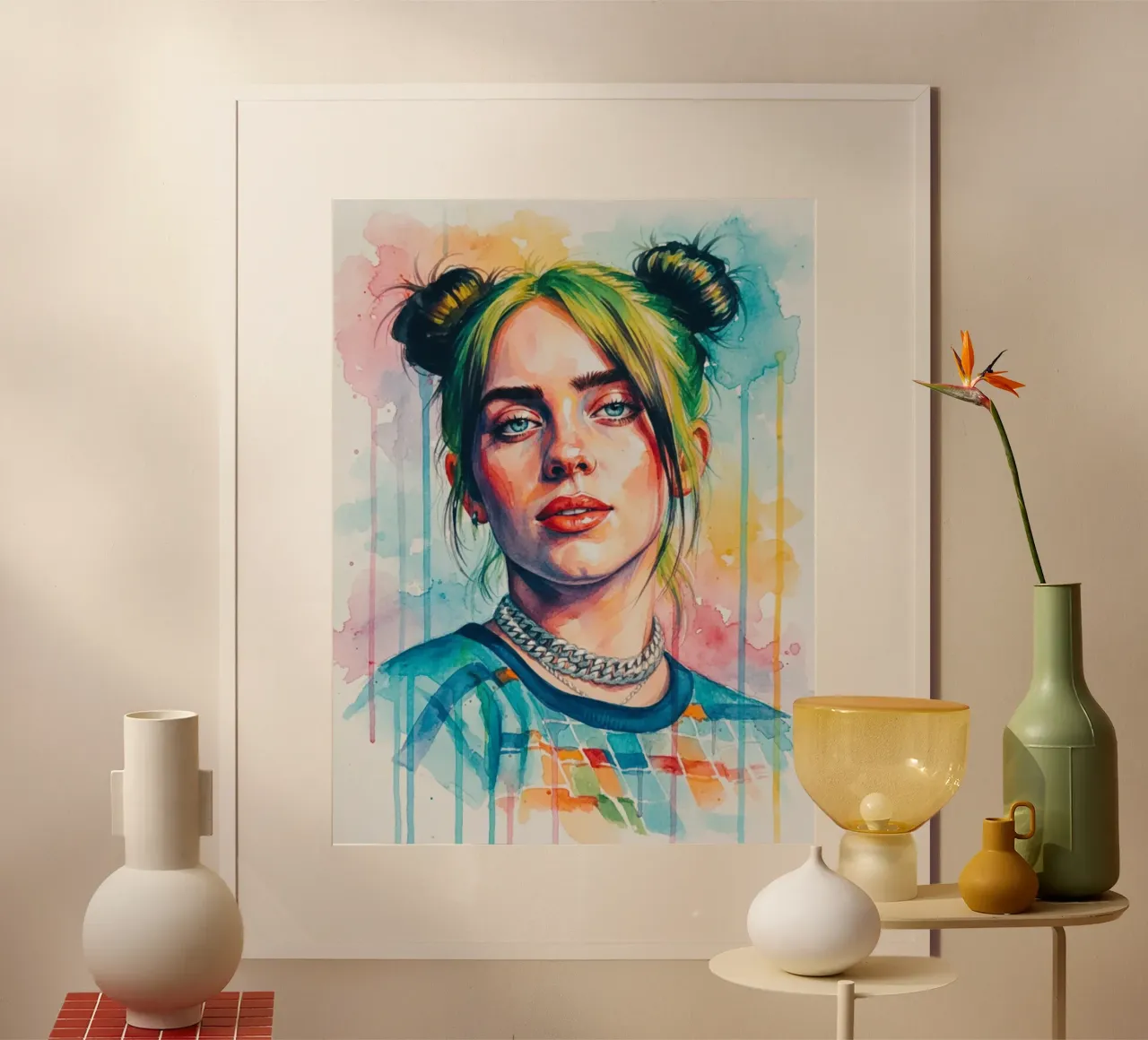 L'arte colorata di Billie Eilish carta hahnemühle da Kalis