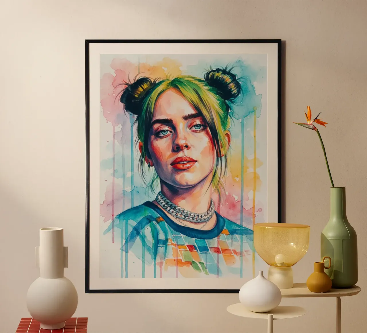 L'arte colorata di Billie Eilish carta hahnemühle da Kalis