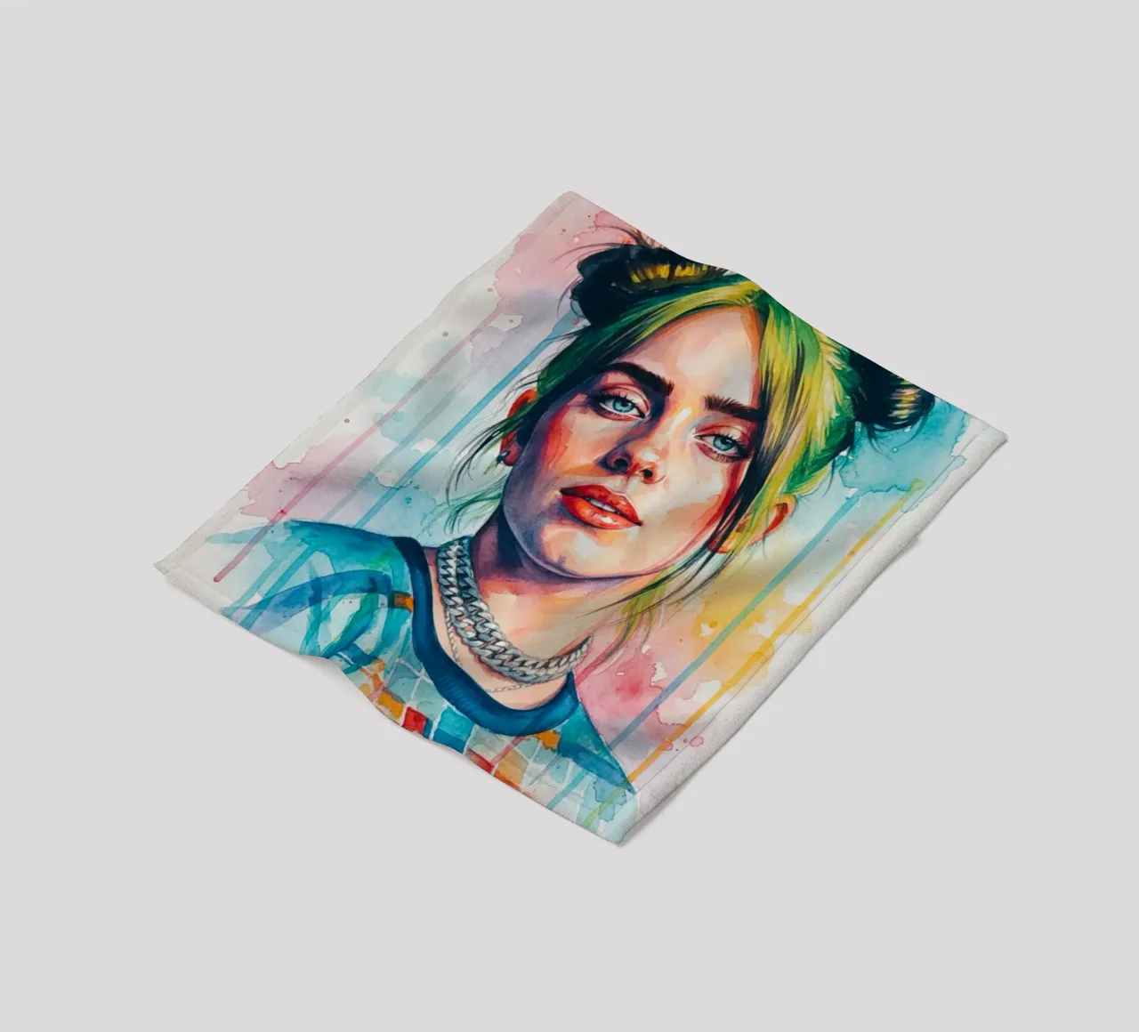 L'arte colorata di Billie Eilish coperta in pile da Kalis