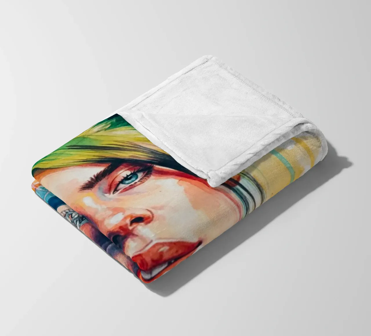 L'arte colorata di Billie Eilish coperta in pile da Kalis