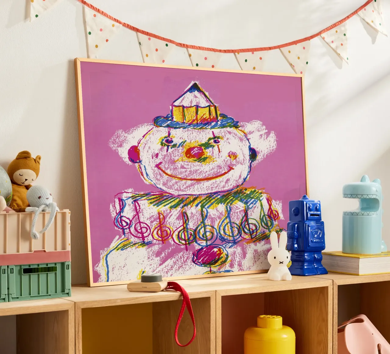 Colorful Clown Drawing with Pencil Hat carta hahnemühle da artshop