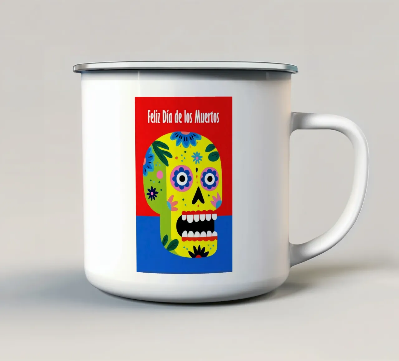 Feliz Día de los Muertos | Folk Pop Art tazza in smalto da Autofocus
