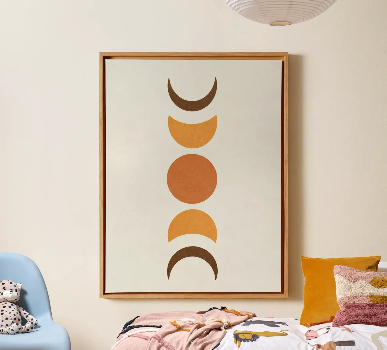 Maan Abstract canvas van Shapes and Flowers