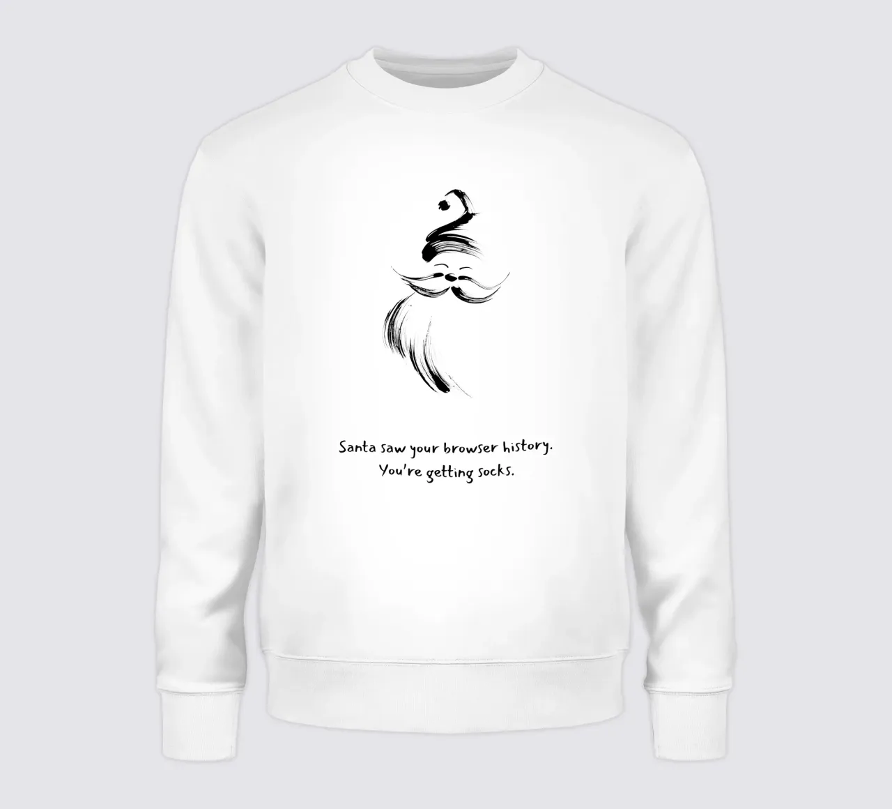 Handgezeichnetes Weihnachtsmann-Zitat Sweatshirt von Imaginative