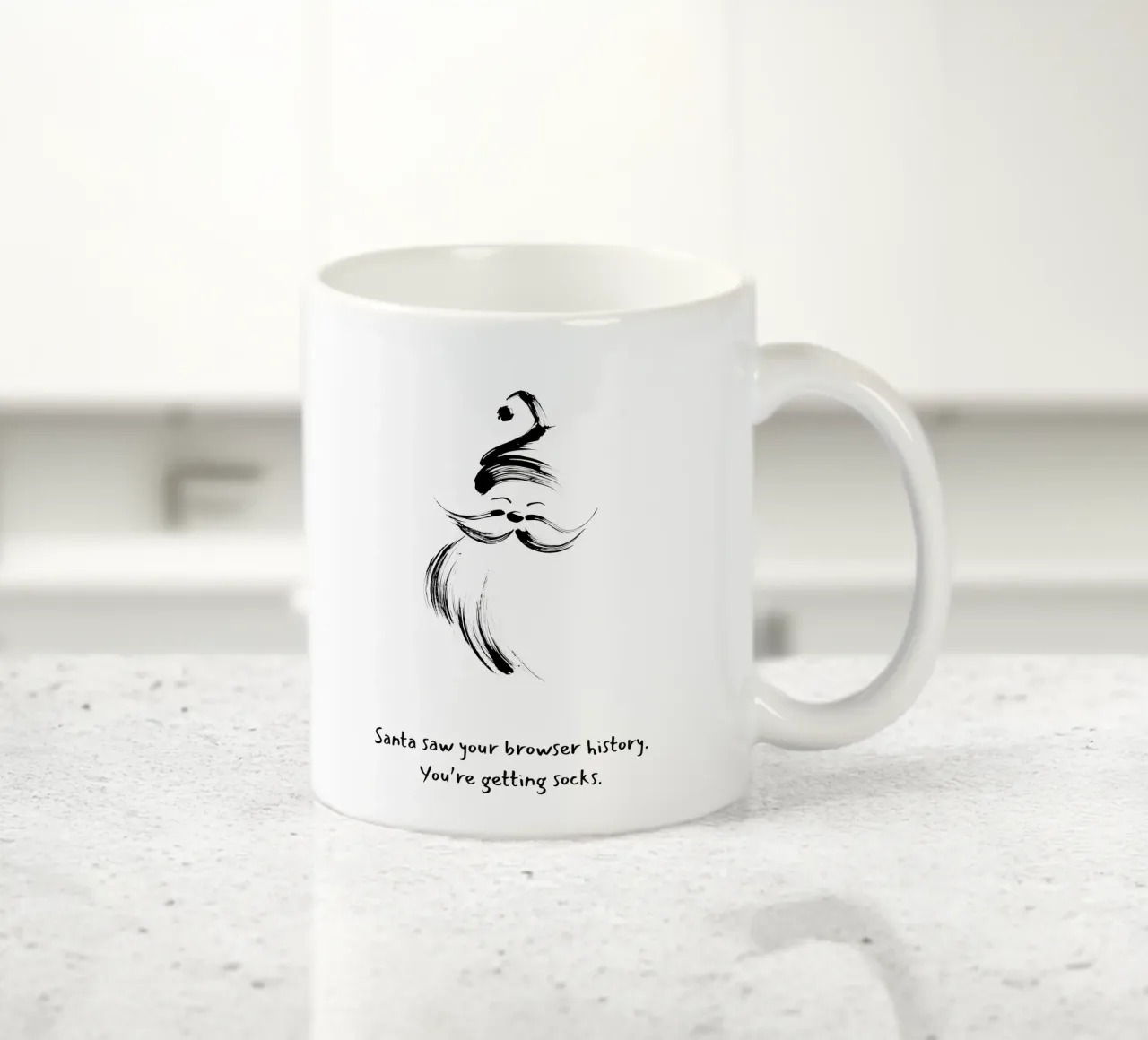Citazione di Babbo Natale disegnata a mano tazza in ceramica da Imaginative