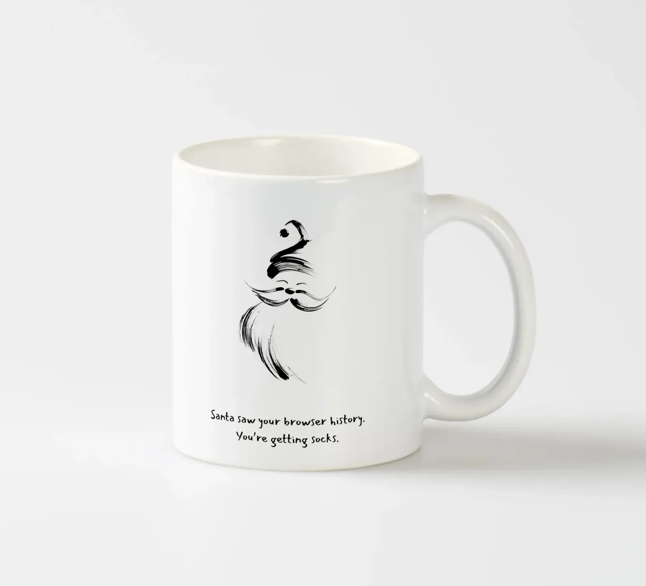 Citazione di Babbo Natale disegnata a mano tazza in ceramica da Imaginative