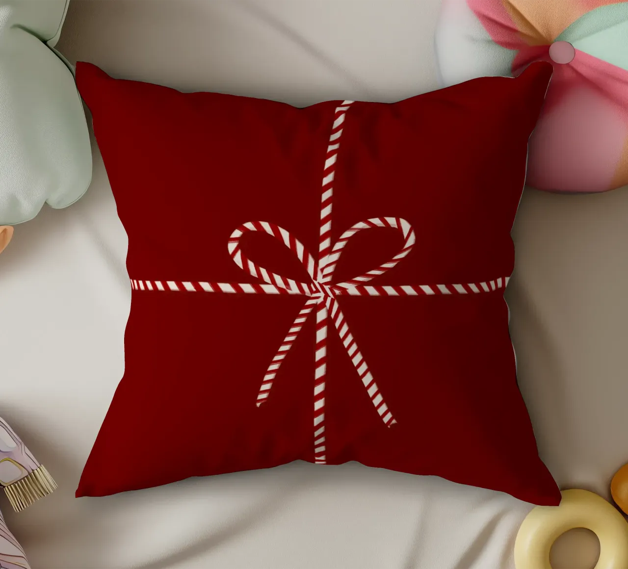 Geschenk Rot mit Schleife cuscino da Sophie Augustin Illustration