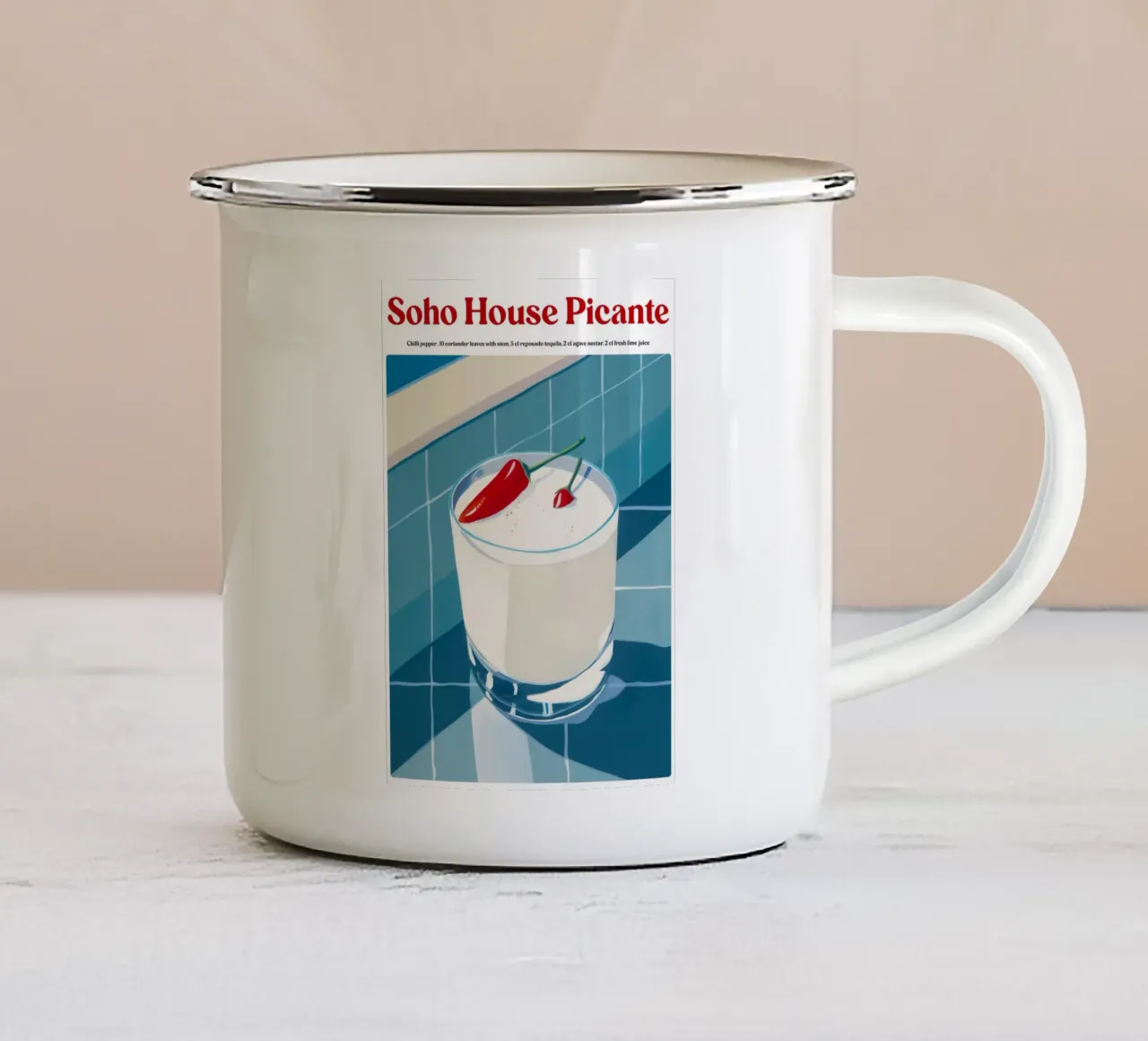 Boho Poster Club 1 Soho House Picante tazza in smalto da Boho Print Collection