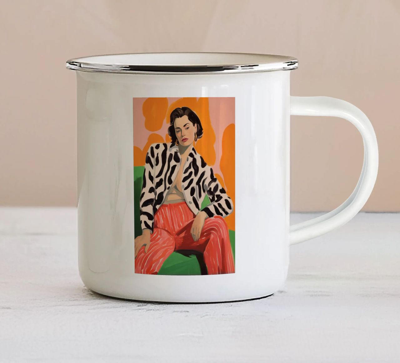 Boho Poster Club 6 Femmes 1 tazza in smalto da Boho Print Collection