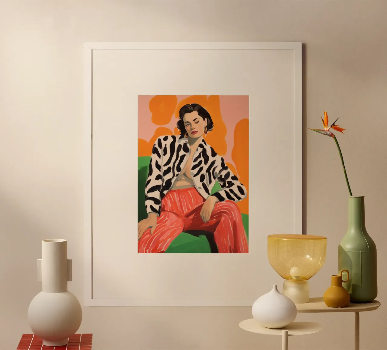 Boho Poster Club 6 Femmes 1 poster con telaio in legno da Boho Print Collection
