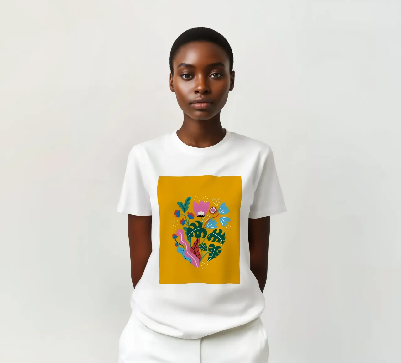 Fiori botanici gialli t-shirt da Locquinn Fuller