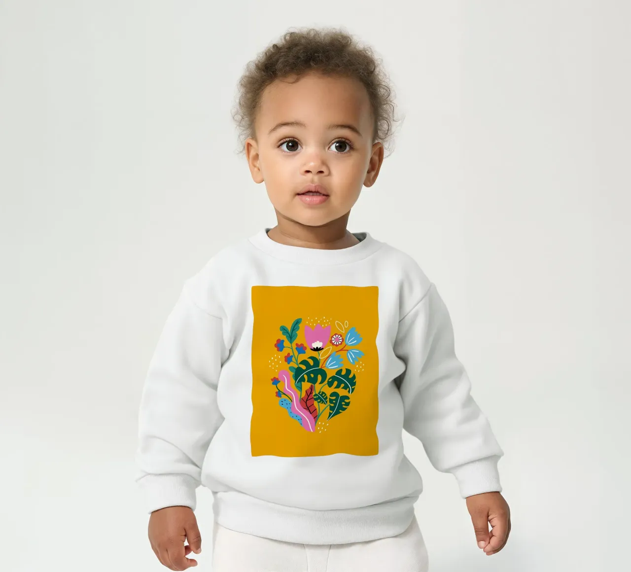 Fleurs botaniques jaunes sweat pour bébé de Locquinn Fuller