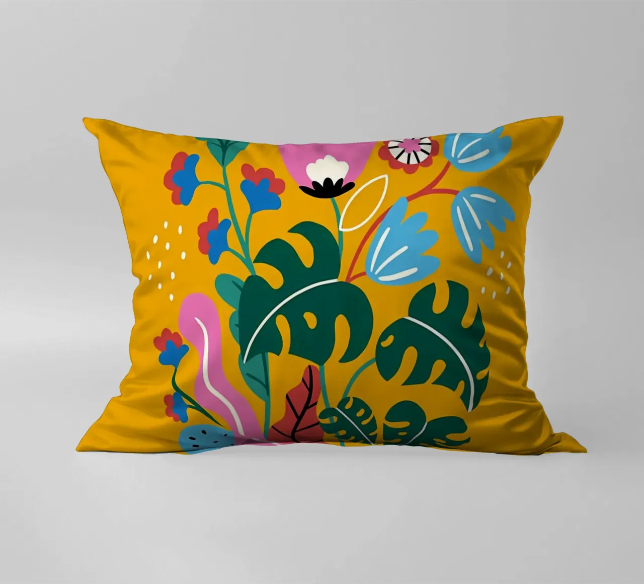 Fiori botanici gialli cuscino da Locquinn Fuller