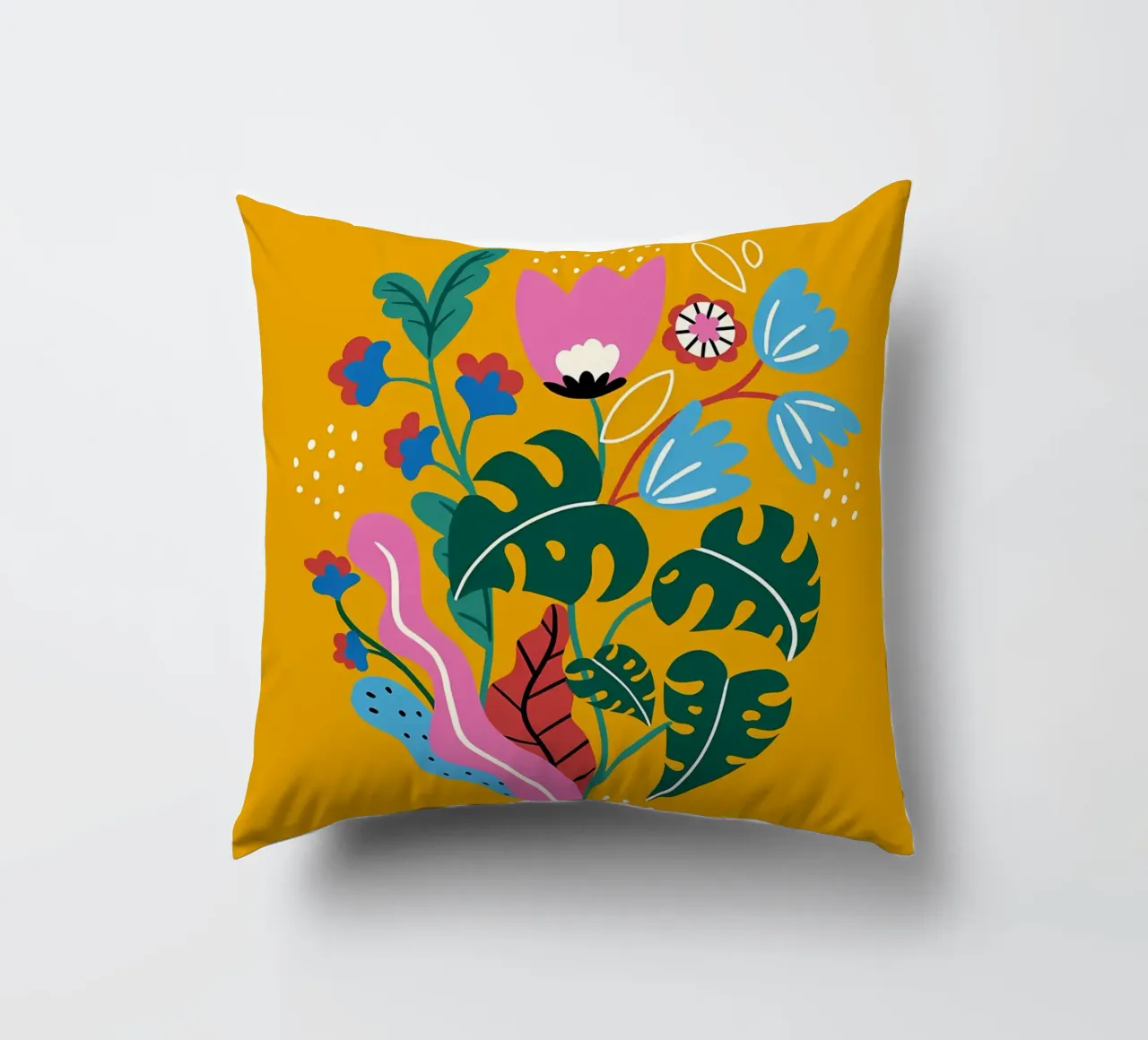 Fiori botanici gialli cuscino da Locquinn Fuller