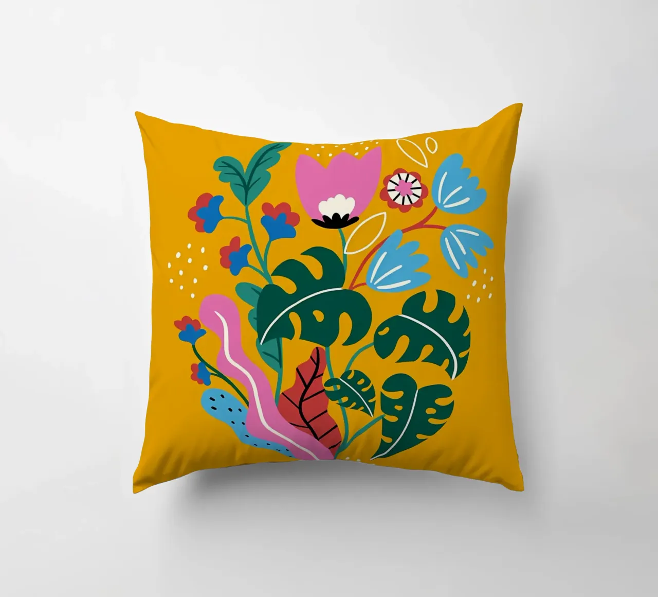 Fiori botanici gialli cuscino da Locquinn Fuller