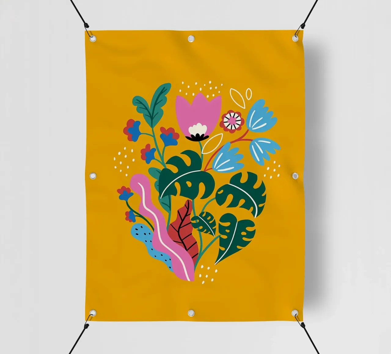 Fiori botanici gialli telo in pvc da Locquinn Fuller