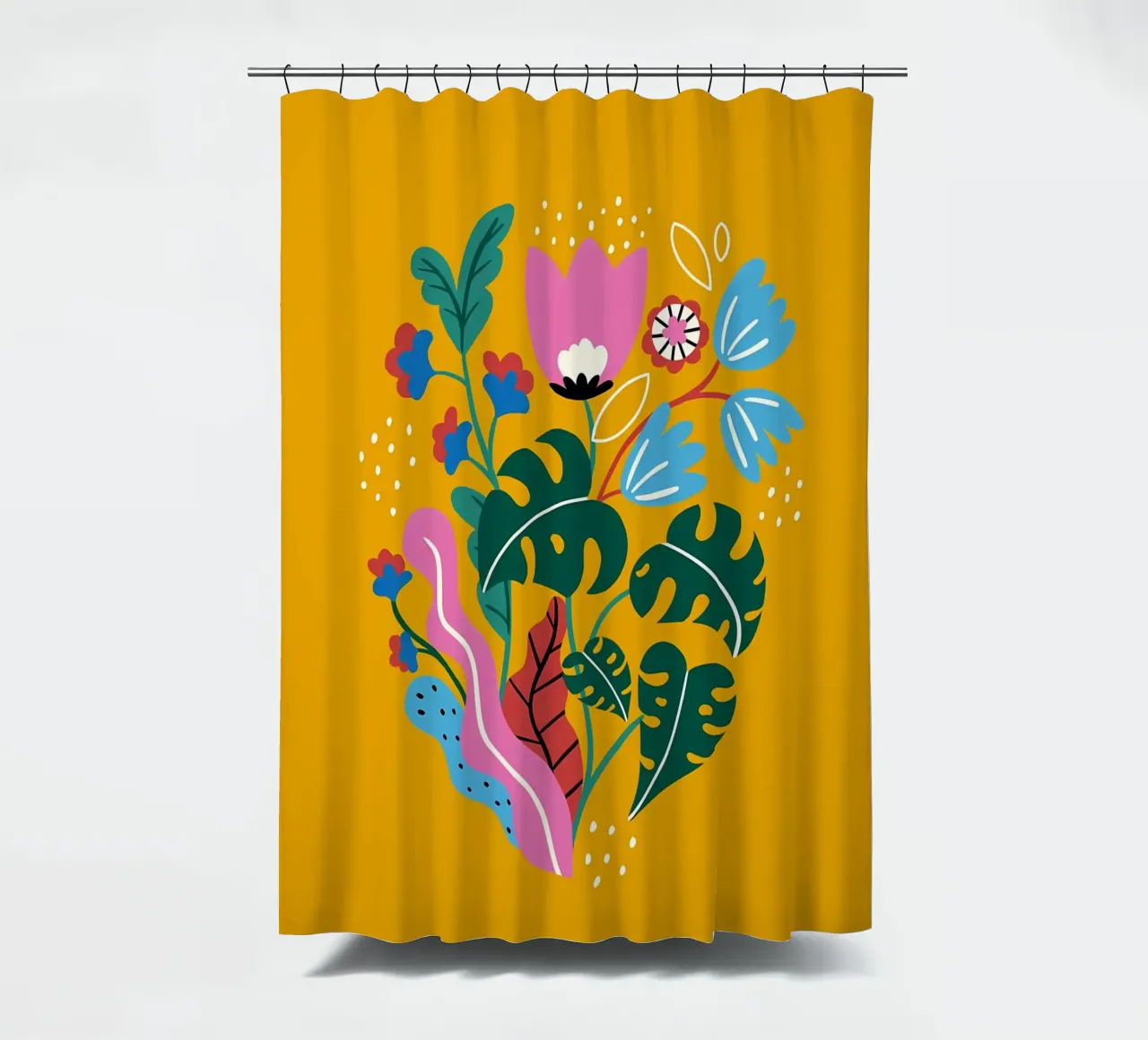 Fiori botanici gialli tenda da doccia da Locquinn Fuller
