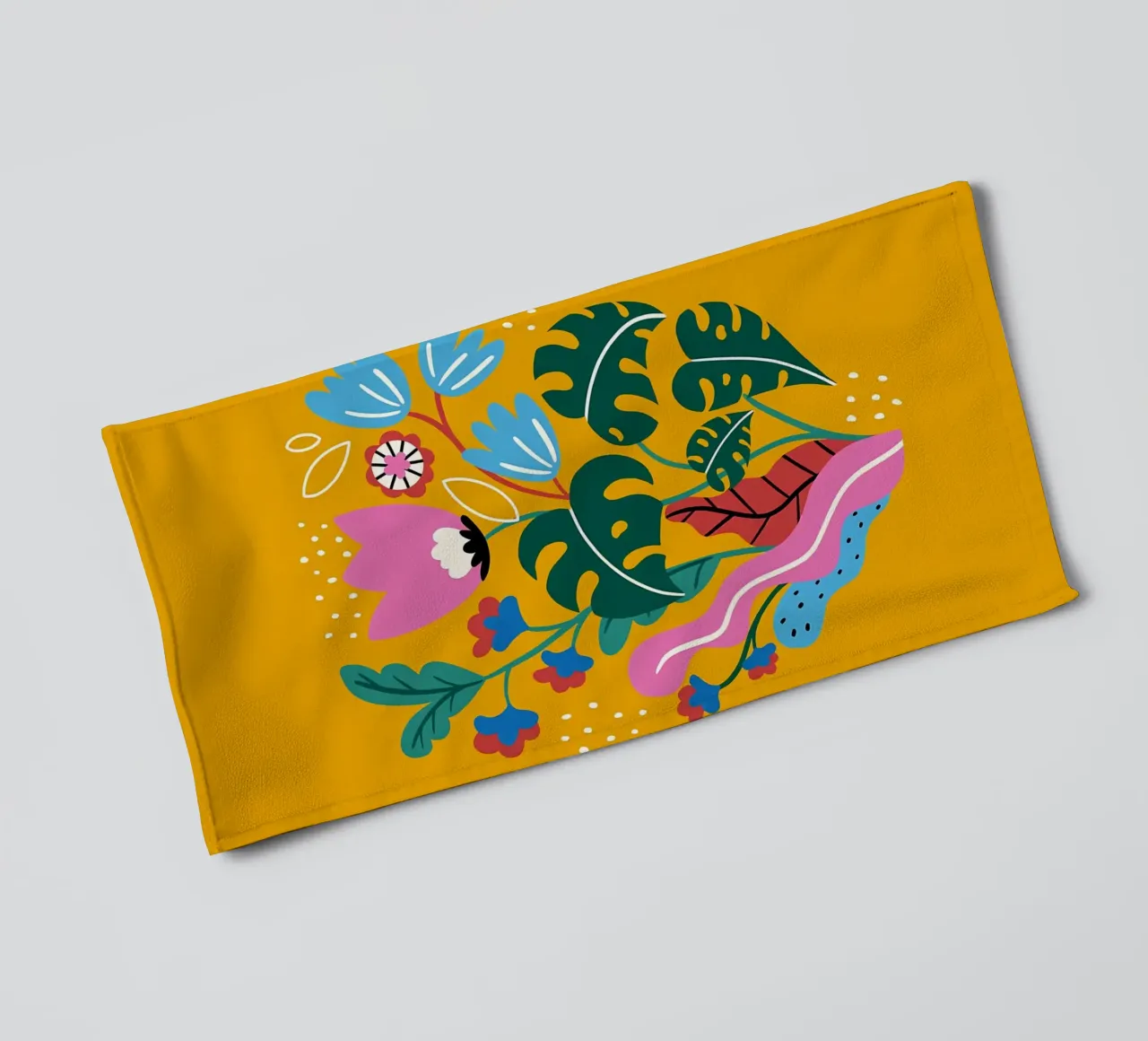 Fiori botanici gialli asciugamano da bagno da Locquinn Fuller