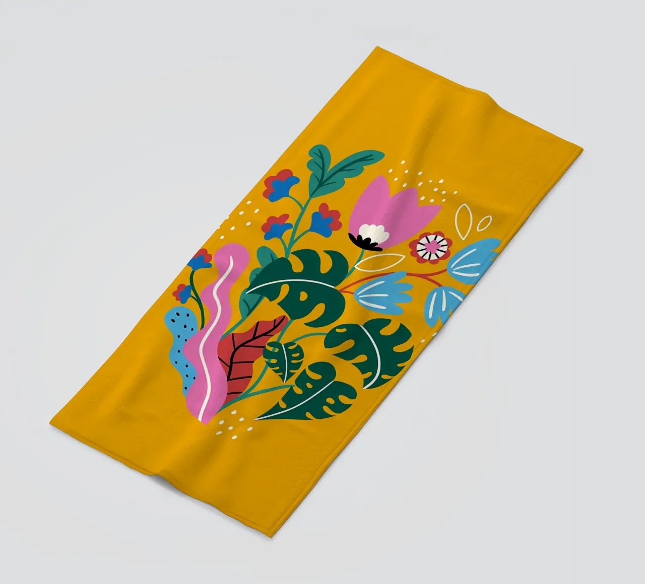 Fiori botanici gialli telo mare da Locquinn Fuller