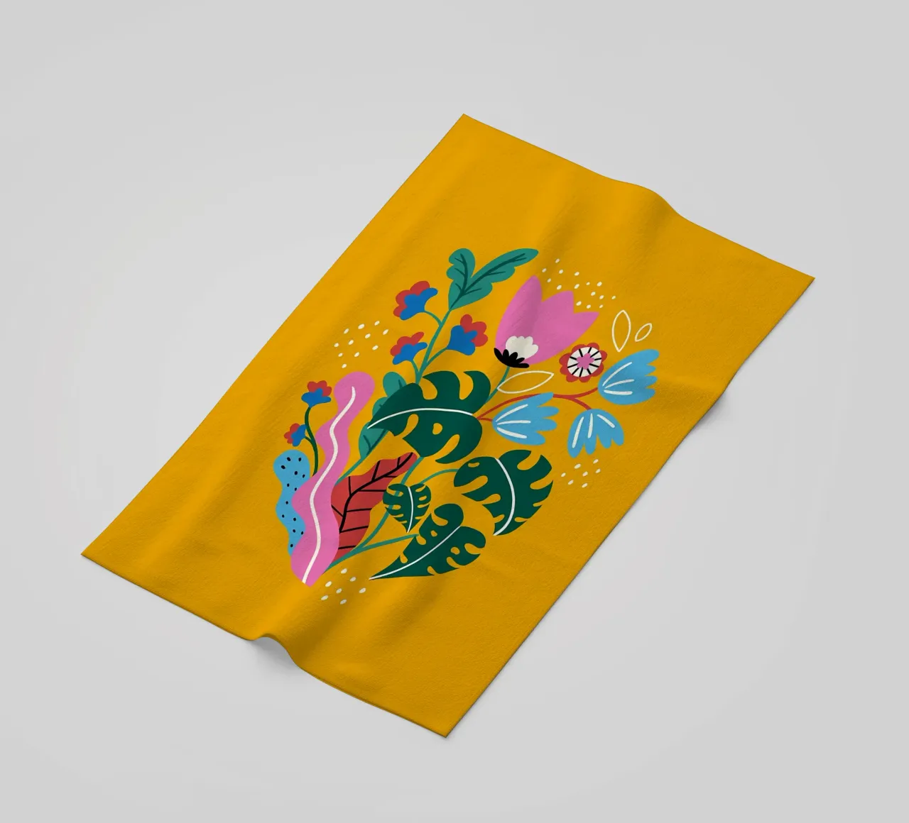 Fiori botanici gialli telo mare da Locquinn Fuller
