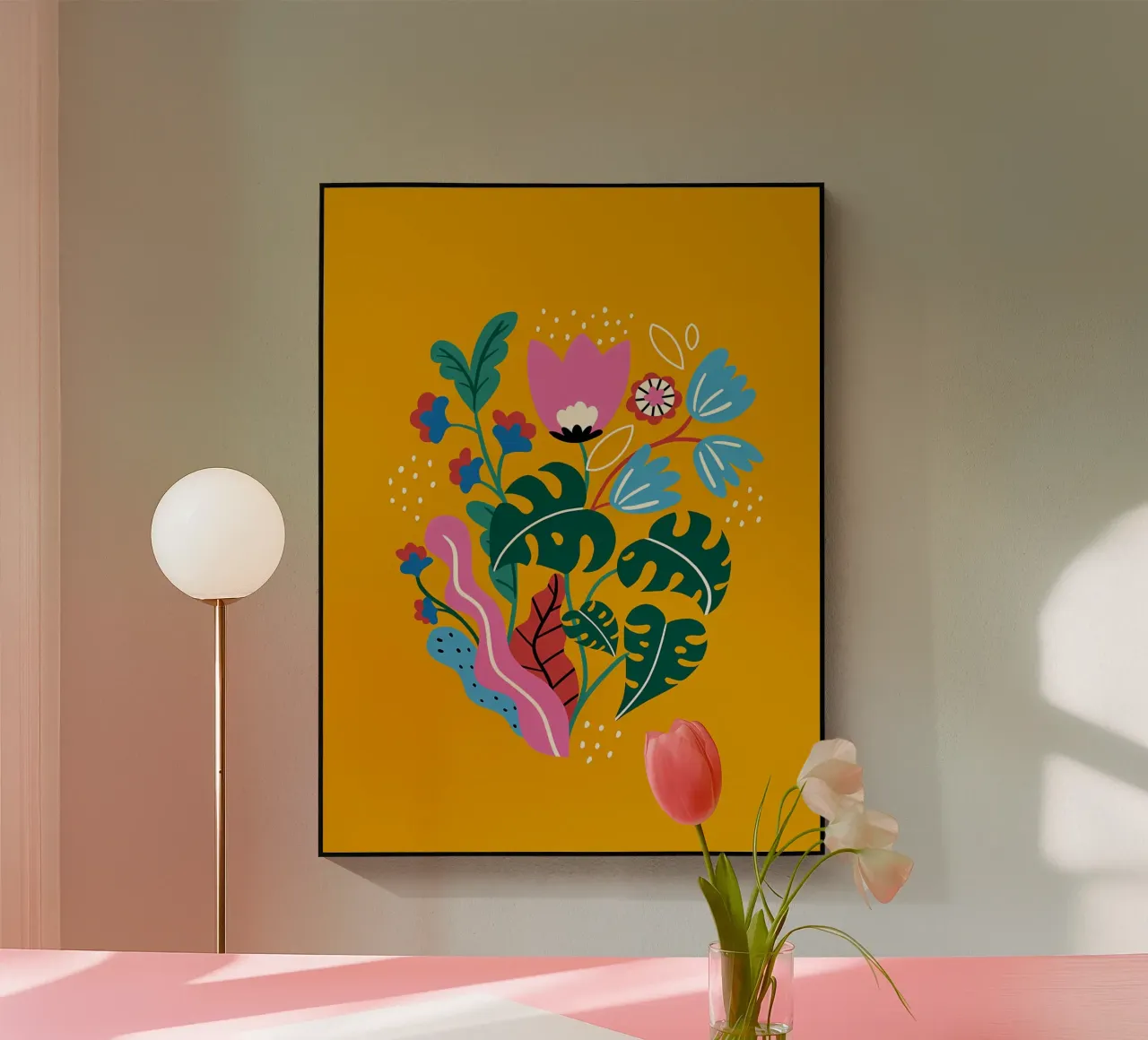 Fiori botanici gialli plexiglass da Locquinn Fuller