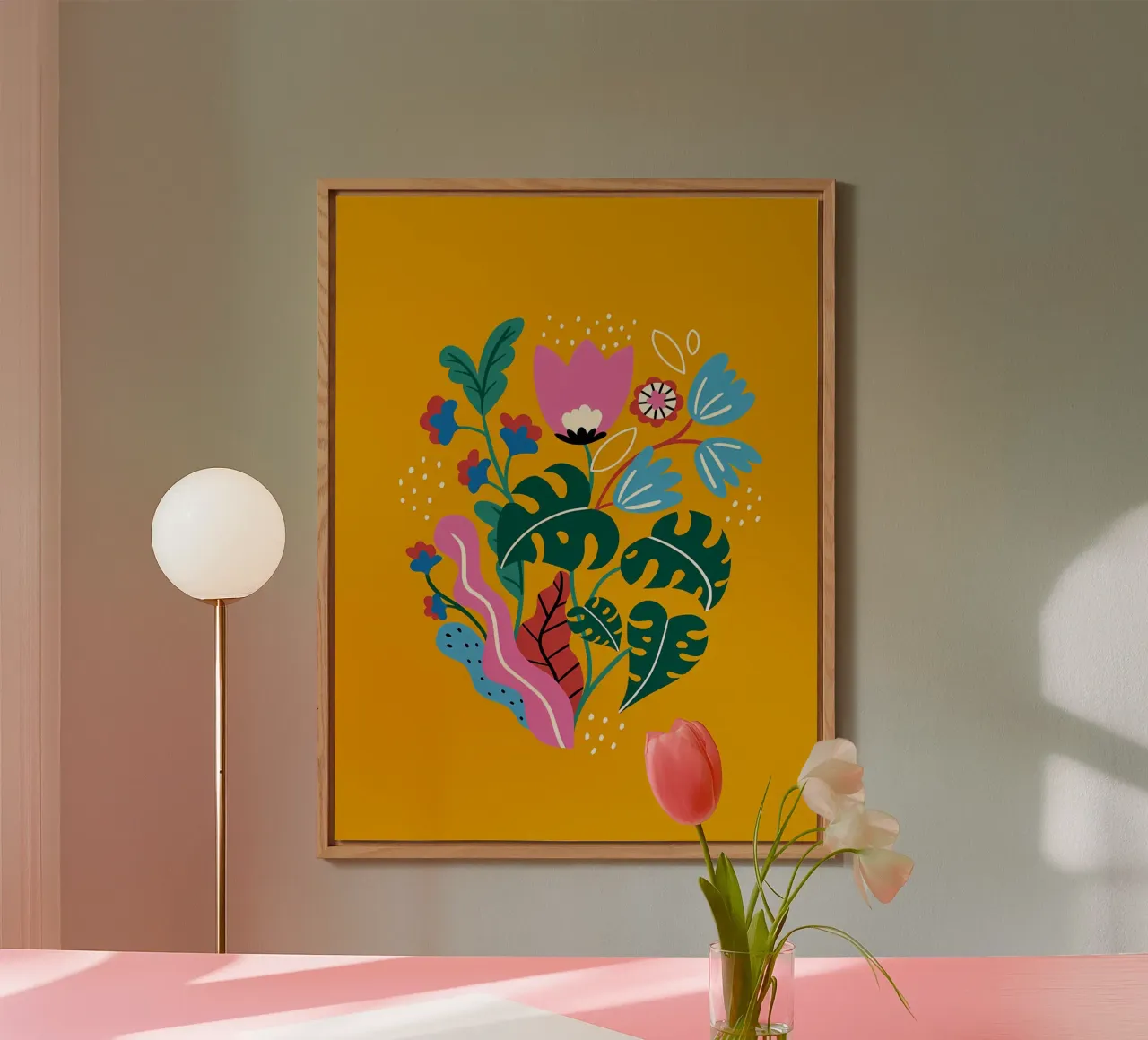 Fiori botanici gialli alluminio dibond da Locquinn Fuller
