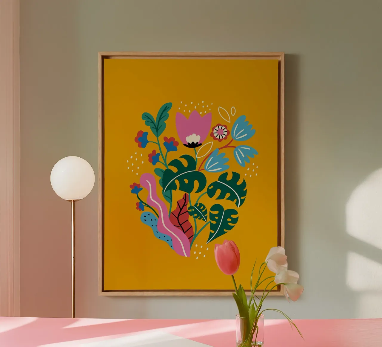 Fiori botanici gialli tela da Locquinn Fuller