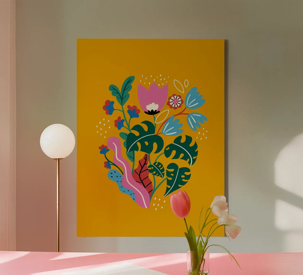 Fiori botanici gialli tela da Locquinn Fuller