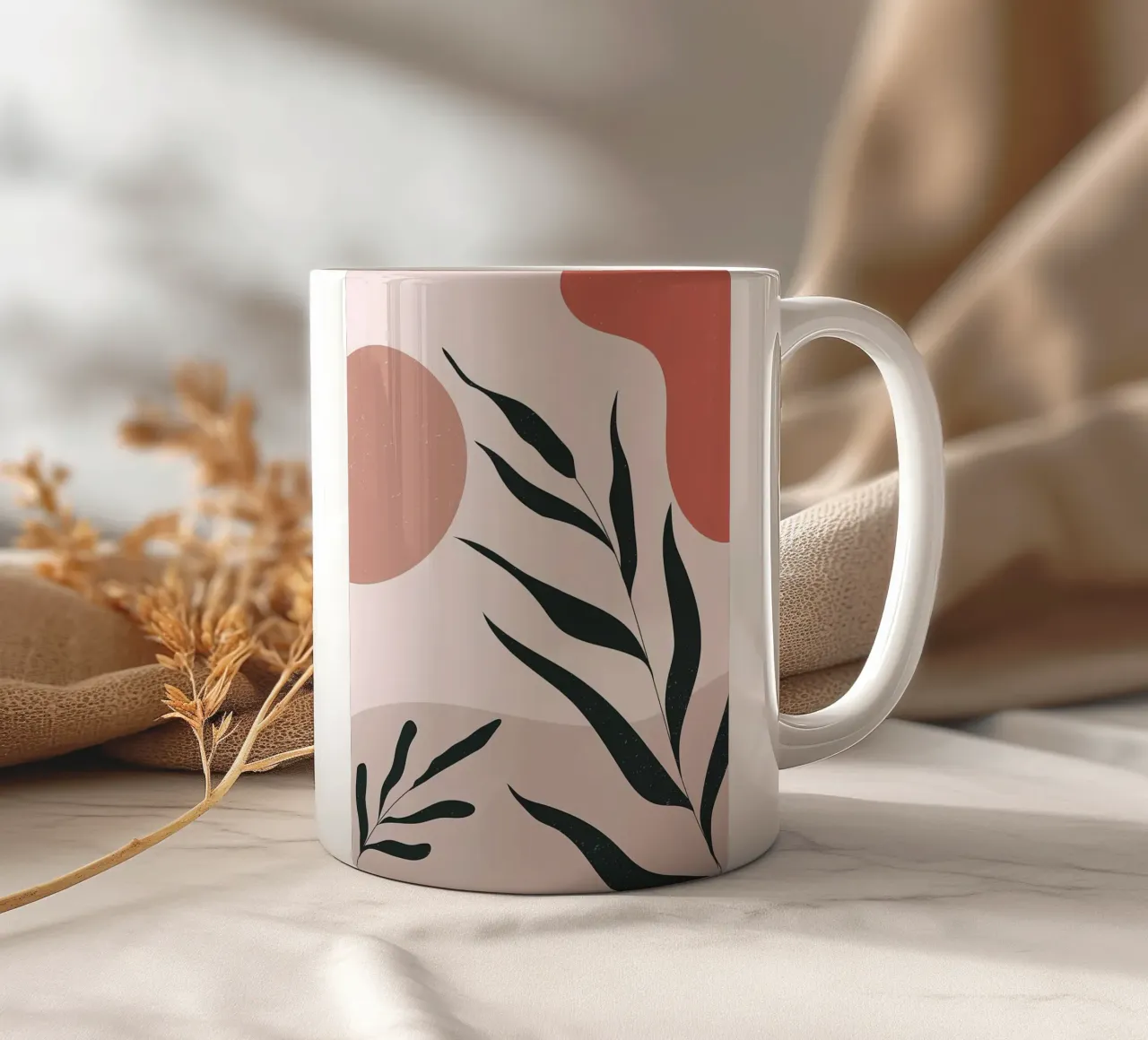 Abstracte Minimal Boho Kunst keramische mok van Locquinn Fuller