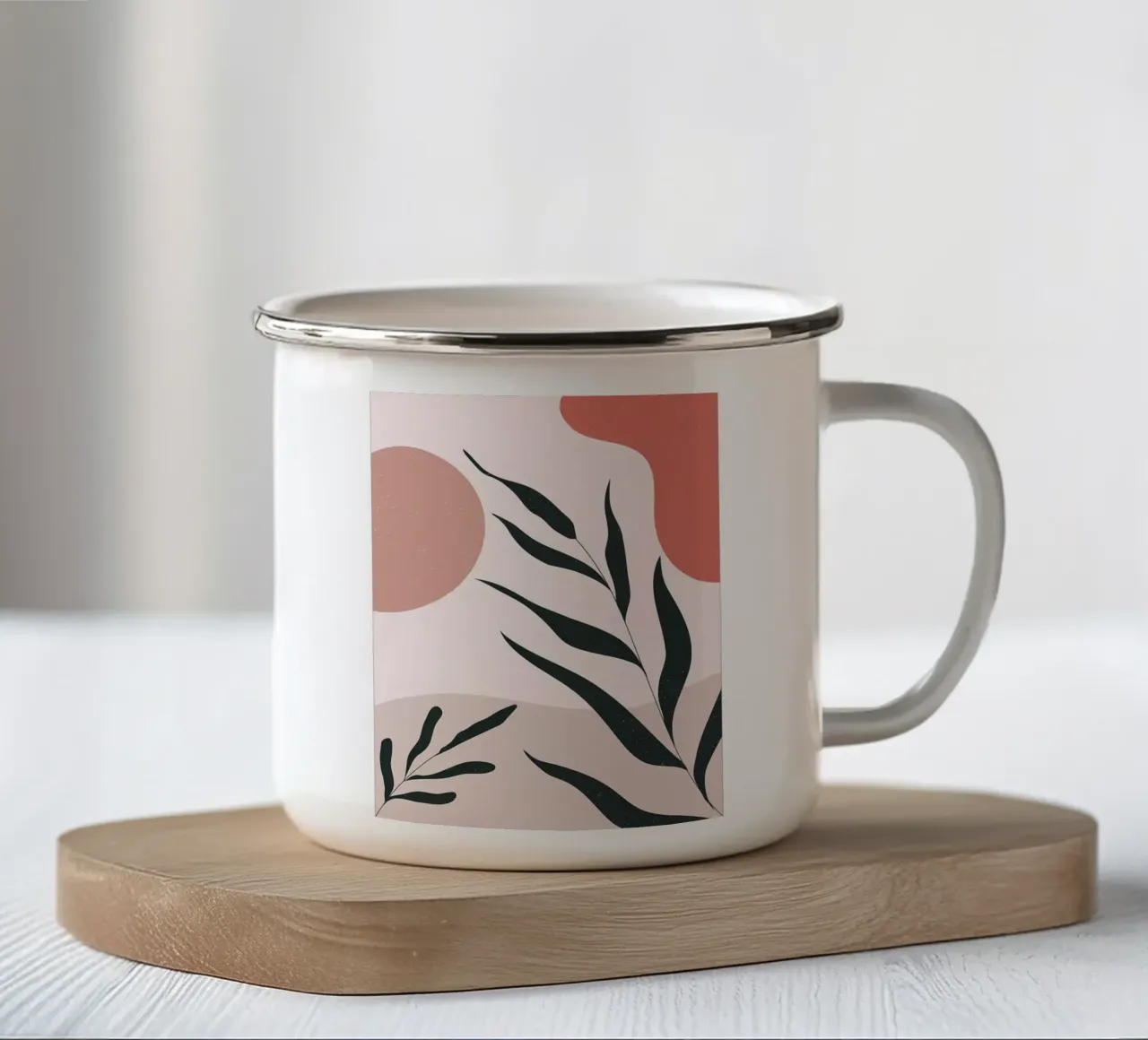 Abstrait Minimal Boho Art mug en émail de Locquinn Fuller