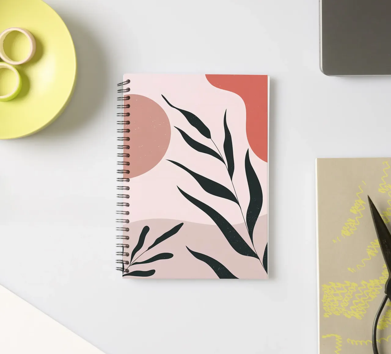 Abstract Minimal Boho Art spiral notebook by Locquinn Fuller