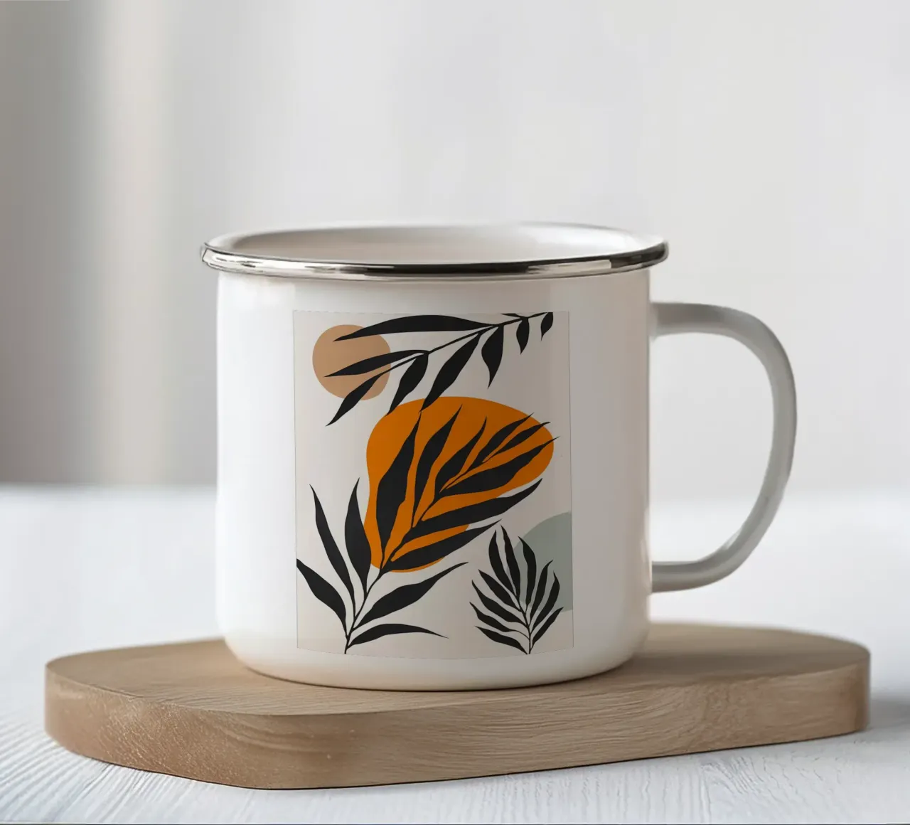 Floreale minimalista tazza in smalto da Locquinn Fuller