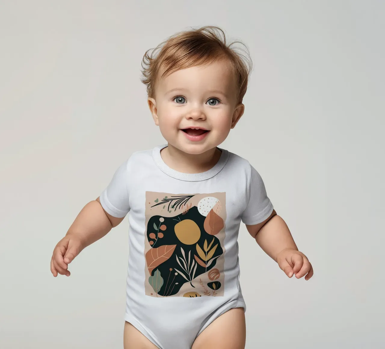 Foglie di vernice body neonato maniche corte da Locquinn Fuller