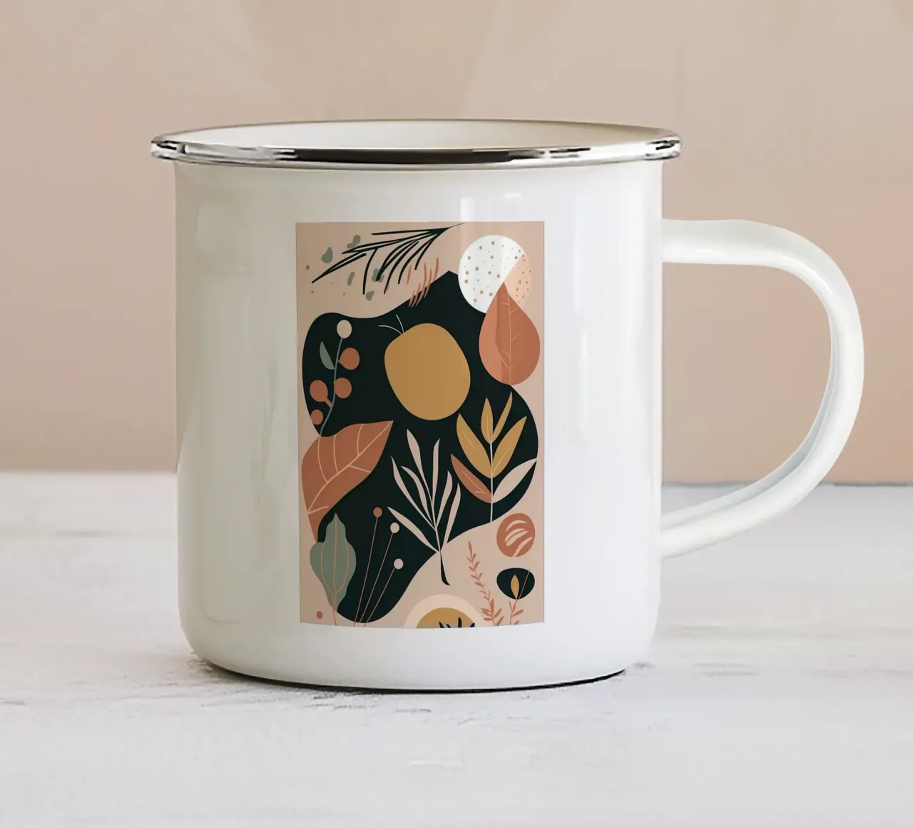 Foglie di vernice tazza in smalto da Locquinn Fuller