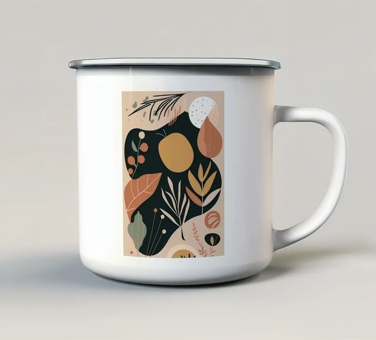 Foglie di vernice tazza in smalto da Locquinn Fuller