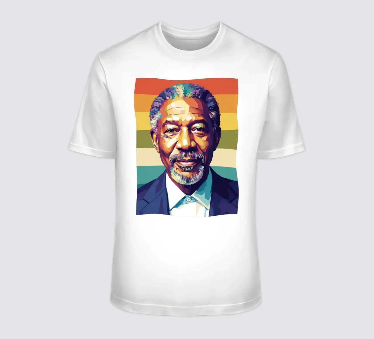 Morgan Freeman ritratto pop art t-shirt da Hantamrata
